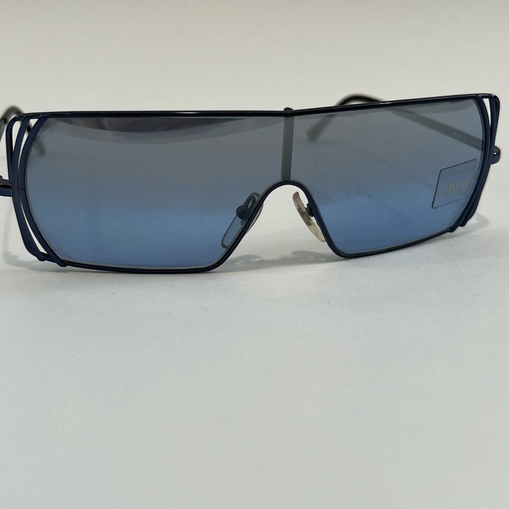 NWOT Chloe Vintage Deadstock Panoramic Sunglasses Blue Gradient Lens - Picture 4 of 10